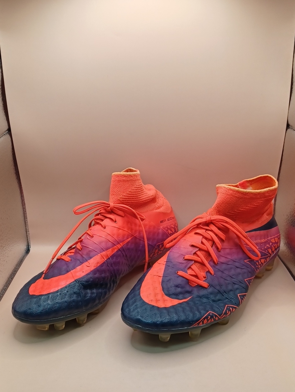 Pre-Owned Nike Hypervenom X Phelon II AG Cleats-Crimson Purple Men Size 11 US